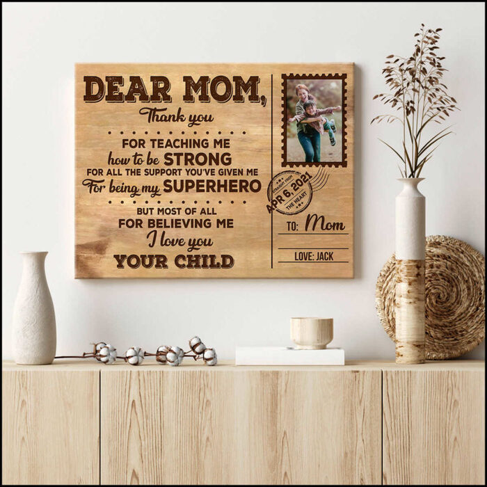 Dear Mom Canvas Painting - Gift For Mother Of The Bride From Bride.