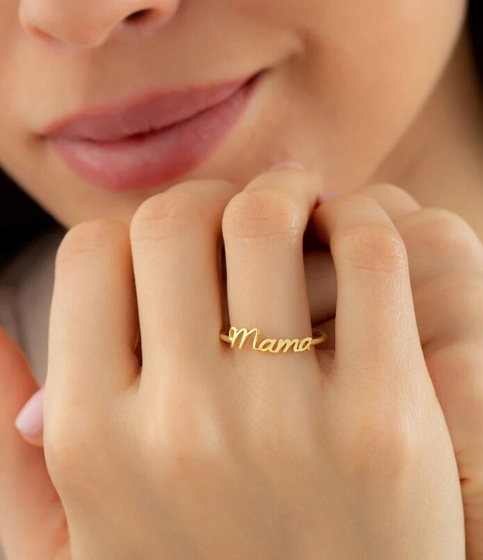 Mama Gold Ring - gifts for mother of the bride on wedding day. 