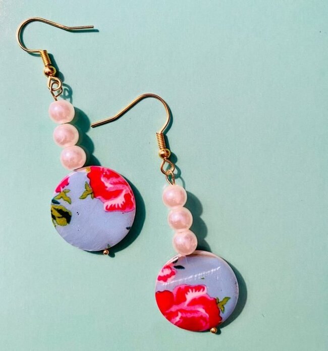 Easter Gifts For Adults - Floral and Pearl Drop Earrings