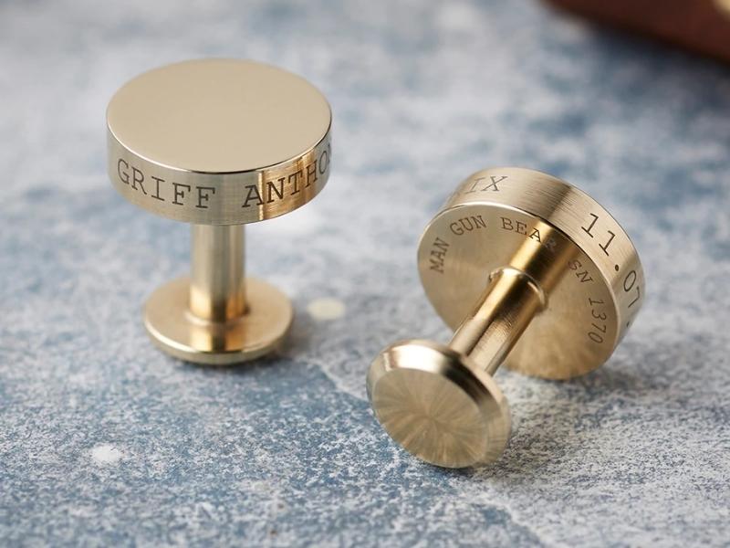 Personalized Bronze Cufflinks for 19th anniversary gifts for him