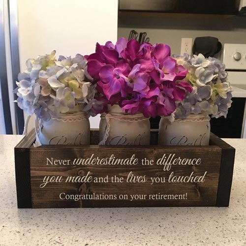 Doctor Retirement Gifts - Personalized Wooden Flower Box