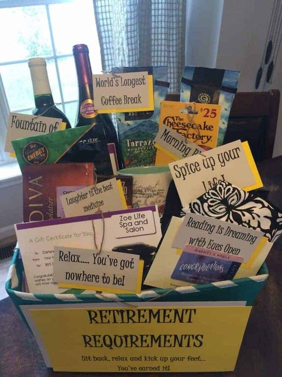 Retirement gifts for teachers ideas - DIY Gift Basket From The Staff