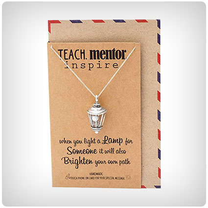 Gift For Retiring Teacher From Students - Teacher Lamp Necklace