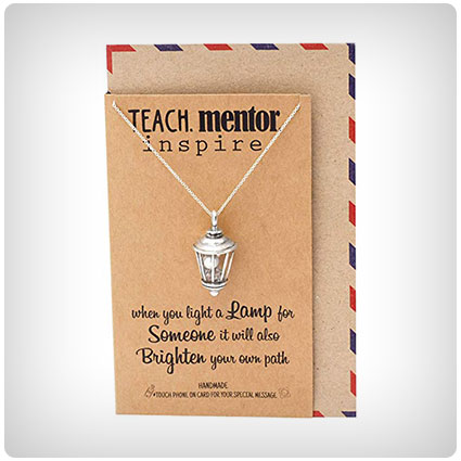 gift for retiring teacher from students - Teacher Lamp Necklace