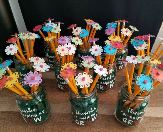 Unique Teacher Retirement Gifts - Pencil Flowers