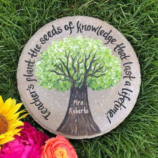 Retirement gifts for teacher - Custom Stepping Stone