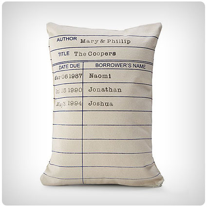 Retirement gifts for teacher - Personalized Library Card Pillow