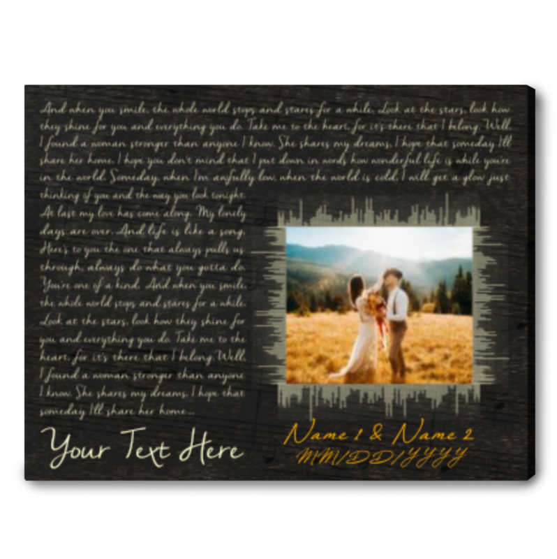 Personalized Song Lyrics On Canvas Anniversary Gift Personalized Lyrics