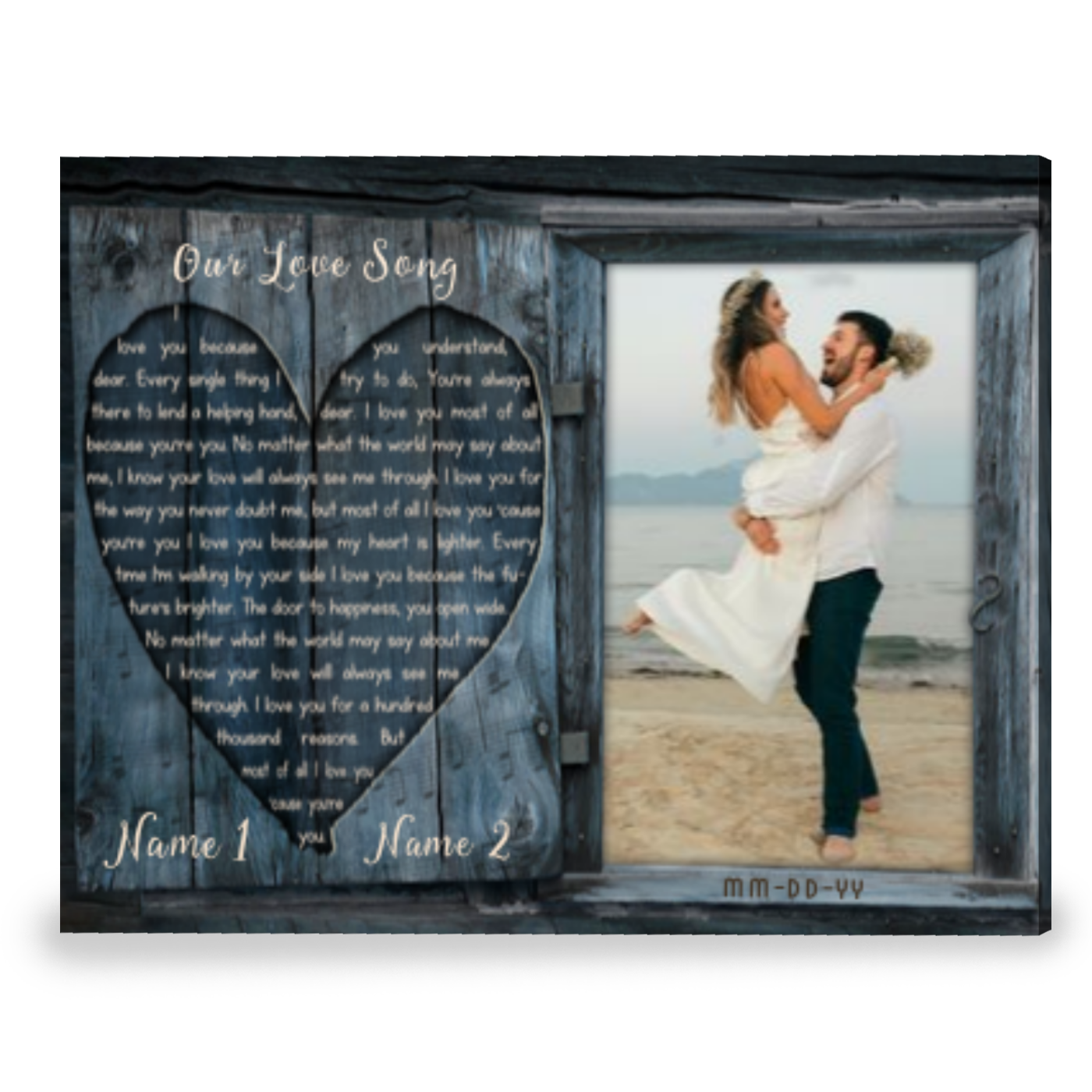 song lyric gift custom song on canvas print personalized photo gift for couple