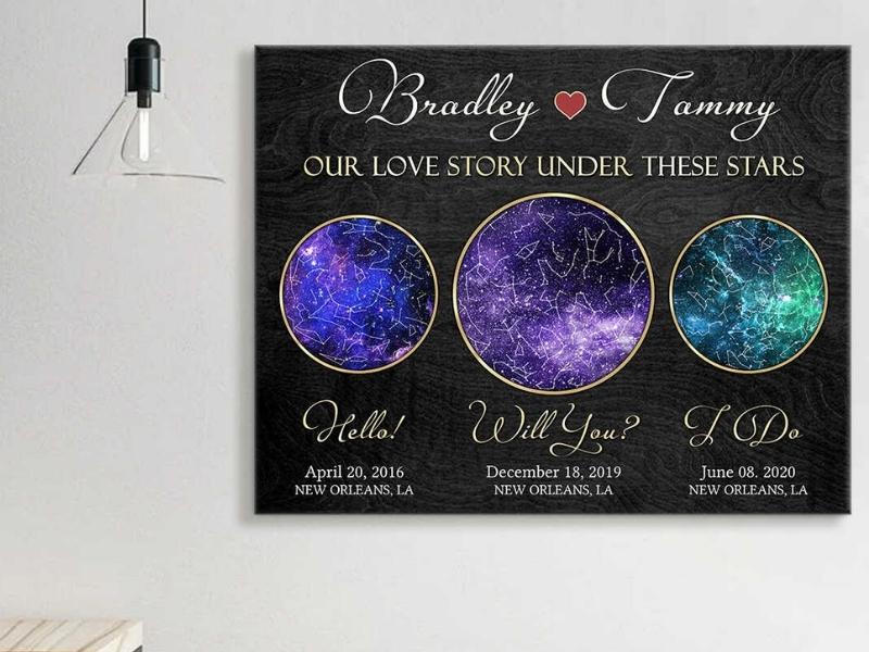 Star Map Gift Hello Will You I Do U Oh Canvas