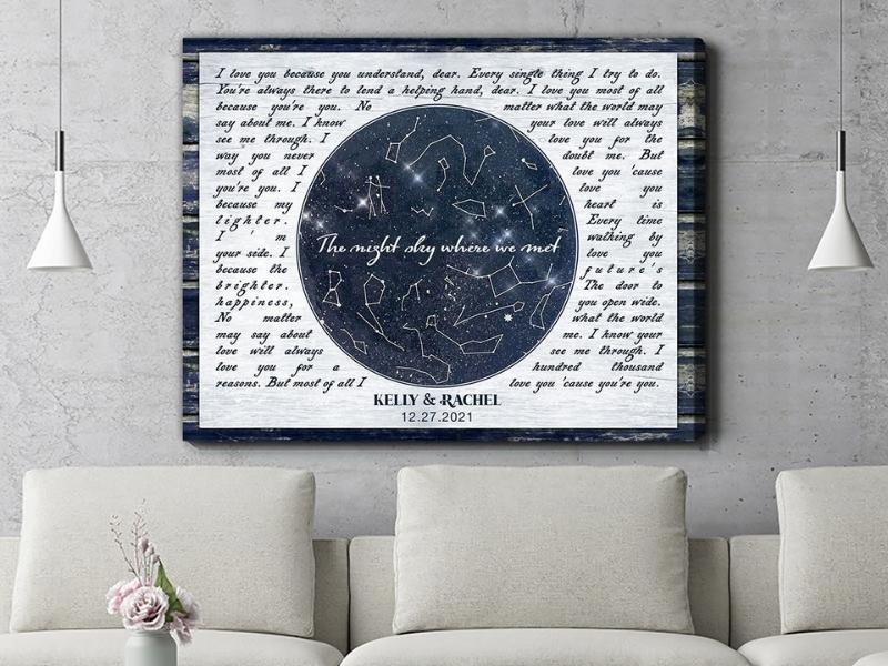 Custom Star Map And Lyric Song Canvas Print Oh Canvas