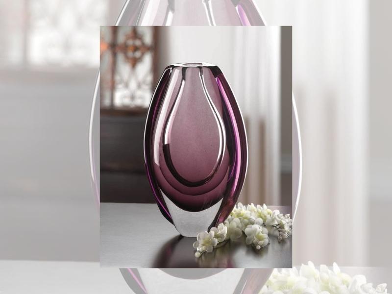 Orchid Art Glass Vase for the 28th anniversary gift for husband