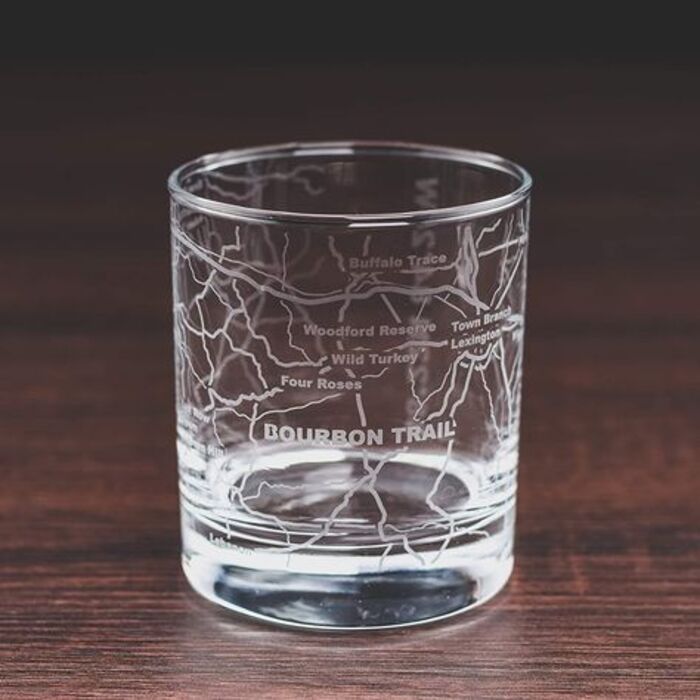 Adorable etched whiskey glass for partner