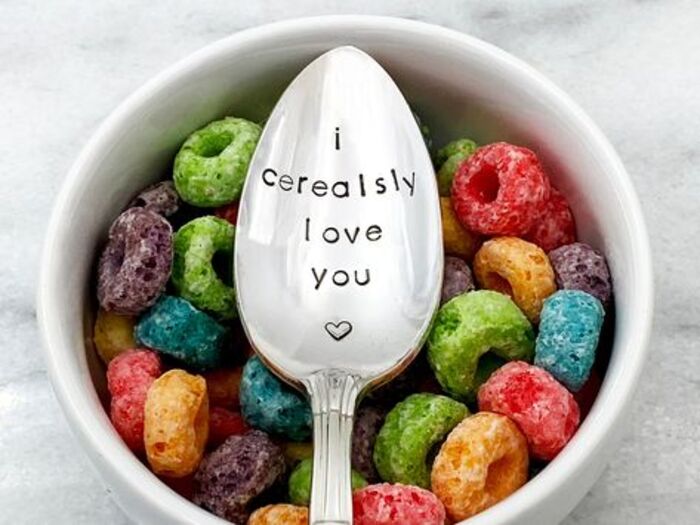 Custom cereal spoon: cute gift ideas for boyfriend