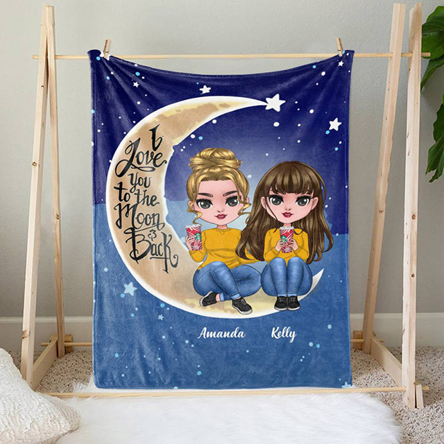Mothers day gifts for daughters - “I Love You To The Moon & Back” Fleece Blanket