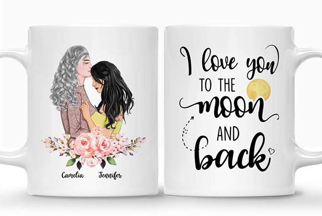 Mother's day present for daughter - “I Love You To The Moon & Back” Mug