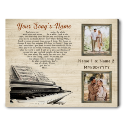 song lyrics love anniversary custom canvas print 01