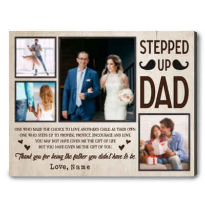 happy father's day canvas best gift for step dad canvas print 01