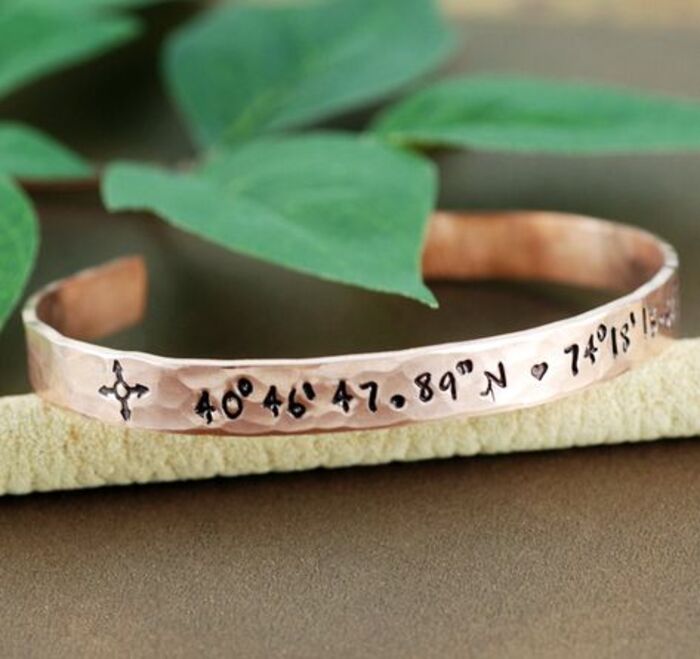 Coordinate bracelet: unique gift for long distance boyfriend