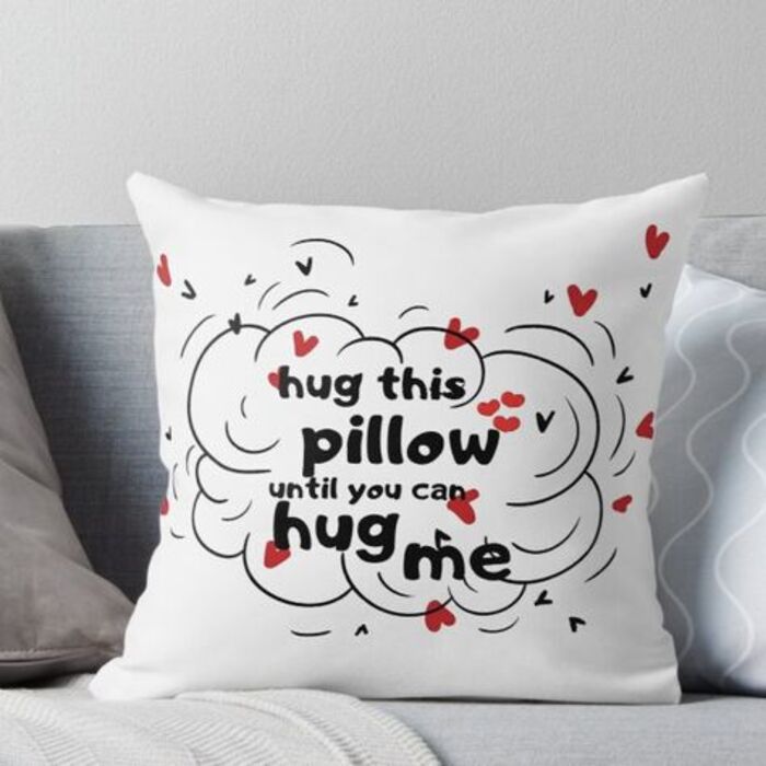 Sentimental throw pillow for long-distance boyfriend