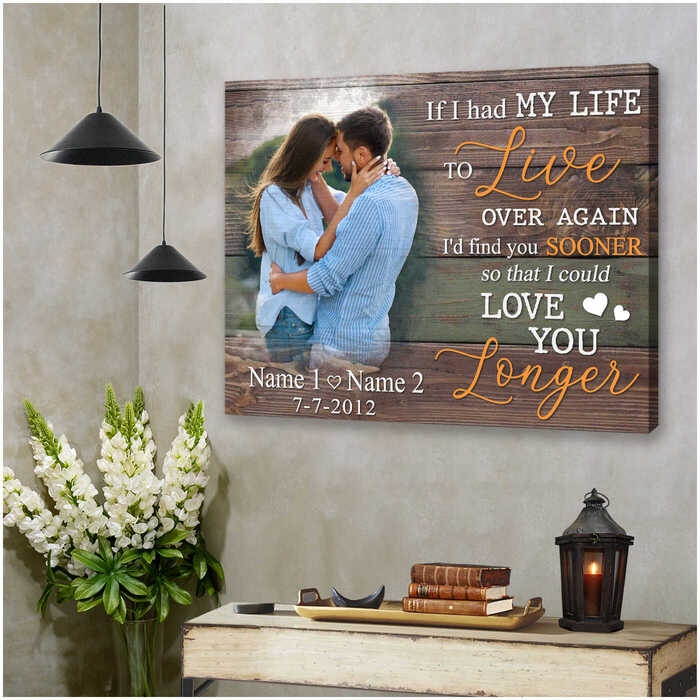 Romantic photo canvas present for long-distance boyfriend