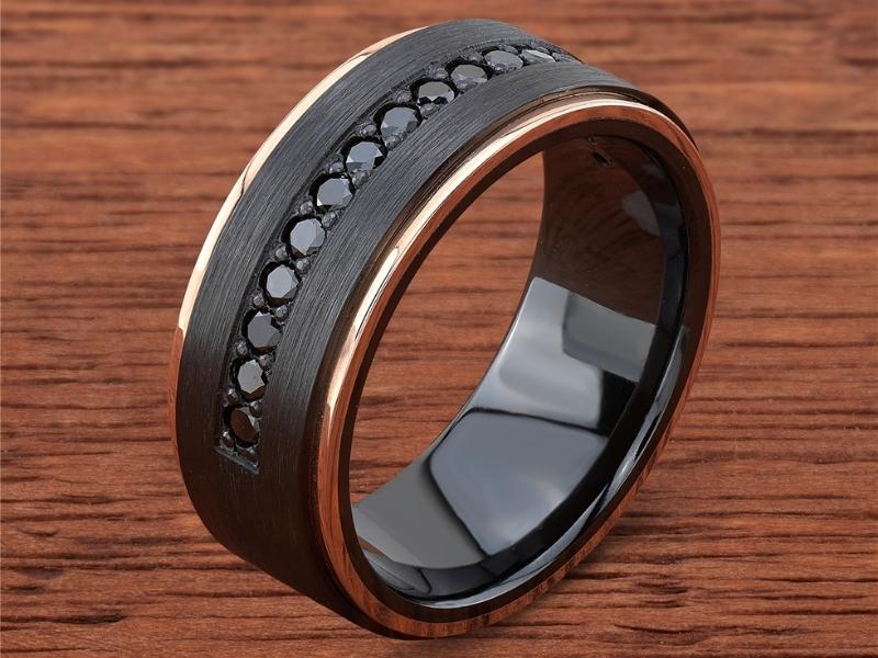 Black Diamonds Wedding Band for the 60th anniversary wedding gift