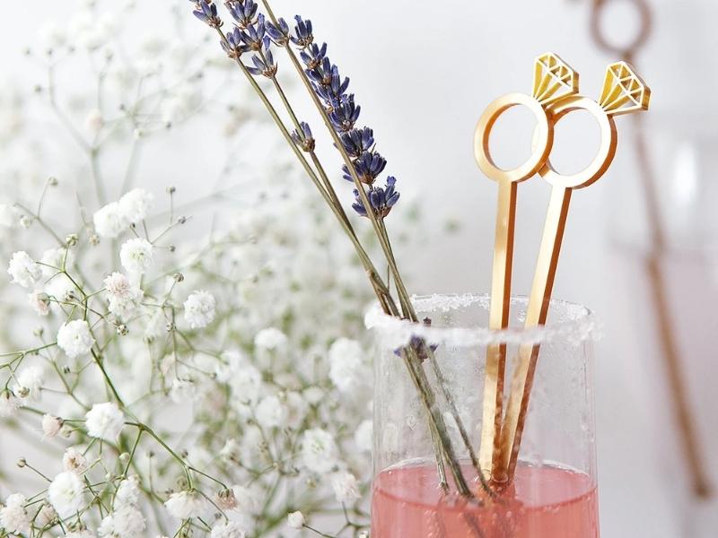 Diamond Ring Cocktail Stirrers for 60th anniversary theme ideas