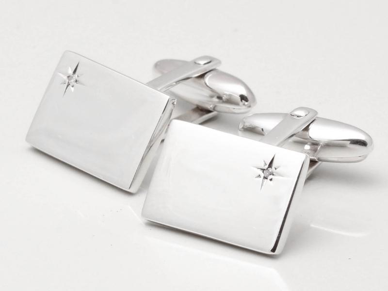 Sterling Silver and Diamond Cufflinks for 60th anniversary gift suggestions