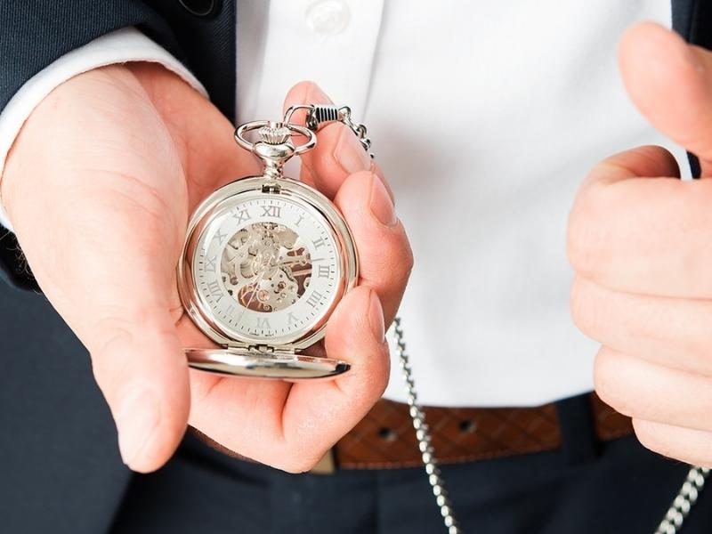 Personalized Diamond Pocket Watch as a meaningful wedding day anniversary present