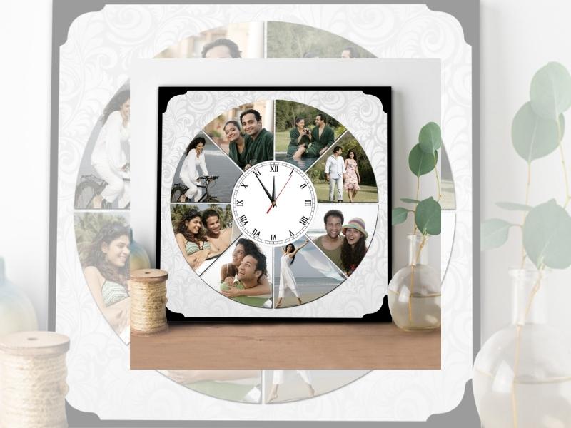 Photo Wall Clock for the 60th anniversary gift for mom and dad