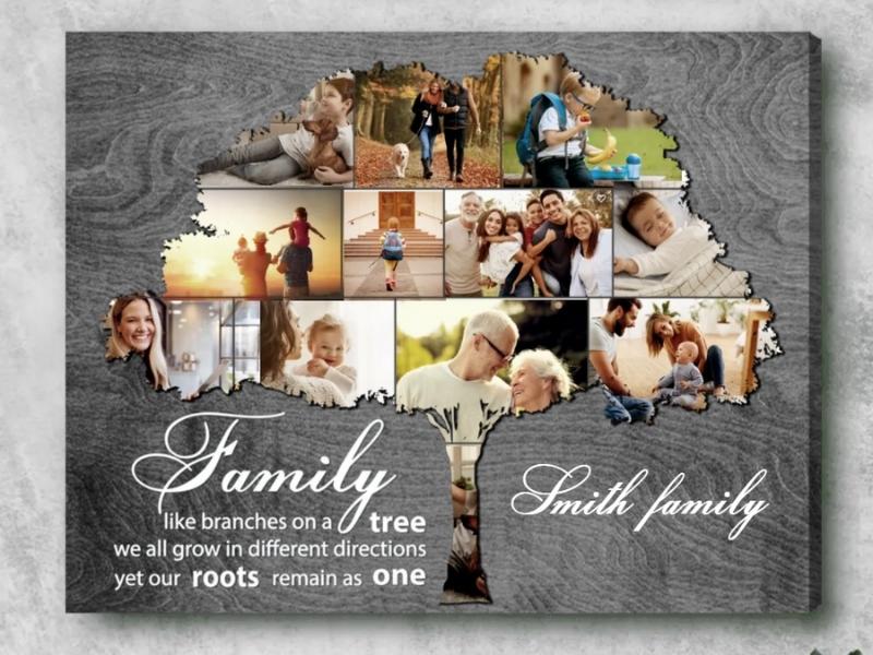 Family Tree Photo Collage Custom Canvas Print Oh Canvas