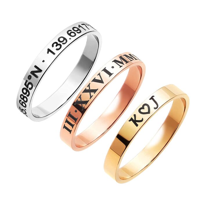 Mother'S Day Gift Ideas For Girlfriend - Mother'S Day Stacking Name Rings