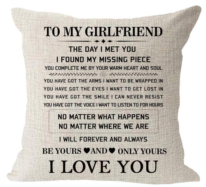 Mother's day gifts for girlfriend -“To my girlfriend” Custom Pillow