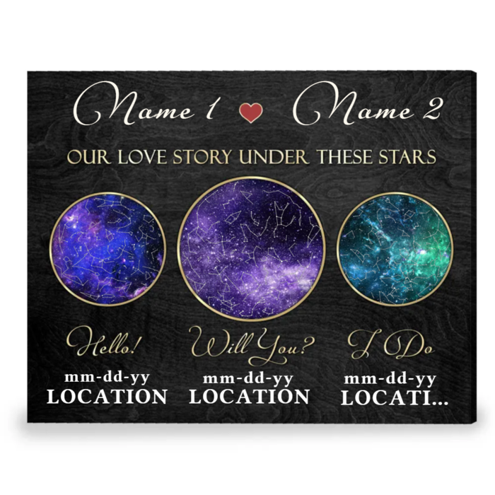 Mother'S Day Gifts For Girlfriend -Custom Star Map Photo Canvas Print