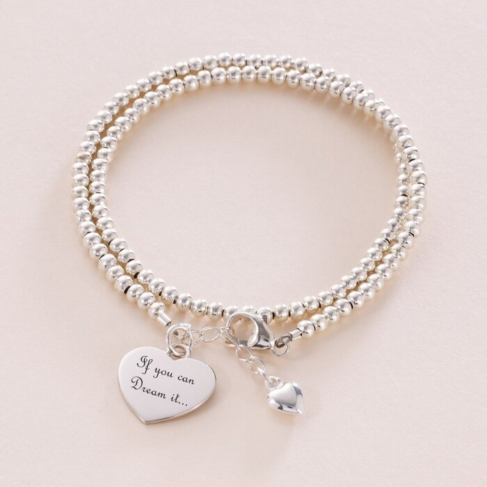 Mother's day gifts for girlfriend -Sterling Silver 'I Love You Mom' Heart Infinity Bracelet