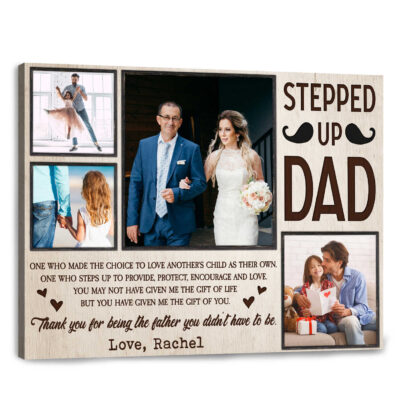 happy father's day canvas best gift for step dad canvas print 02