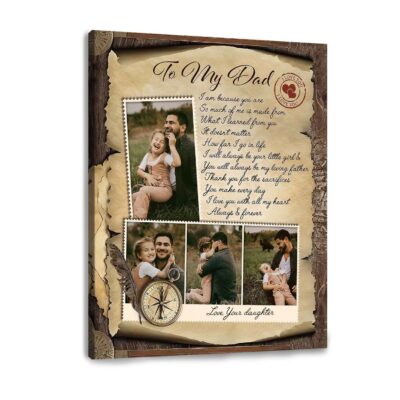 father's day gift for dad from daughter family photo collage canvas print 02