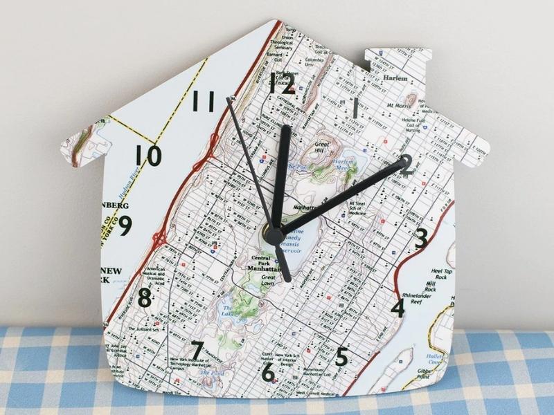 Personalized Map Clock for the gift for 31st anniversary