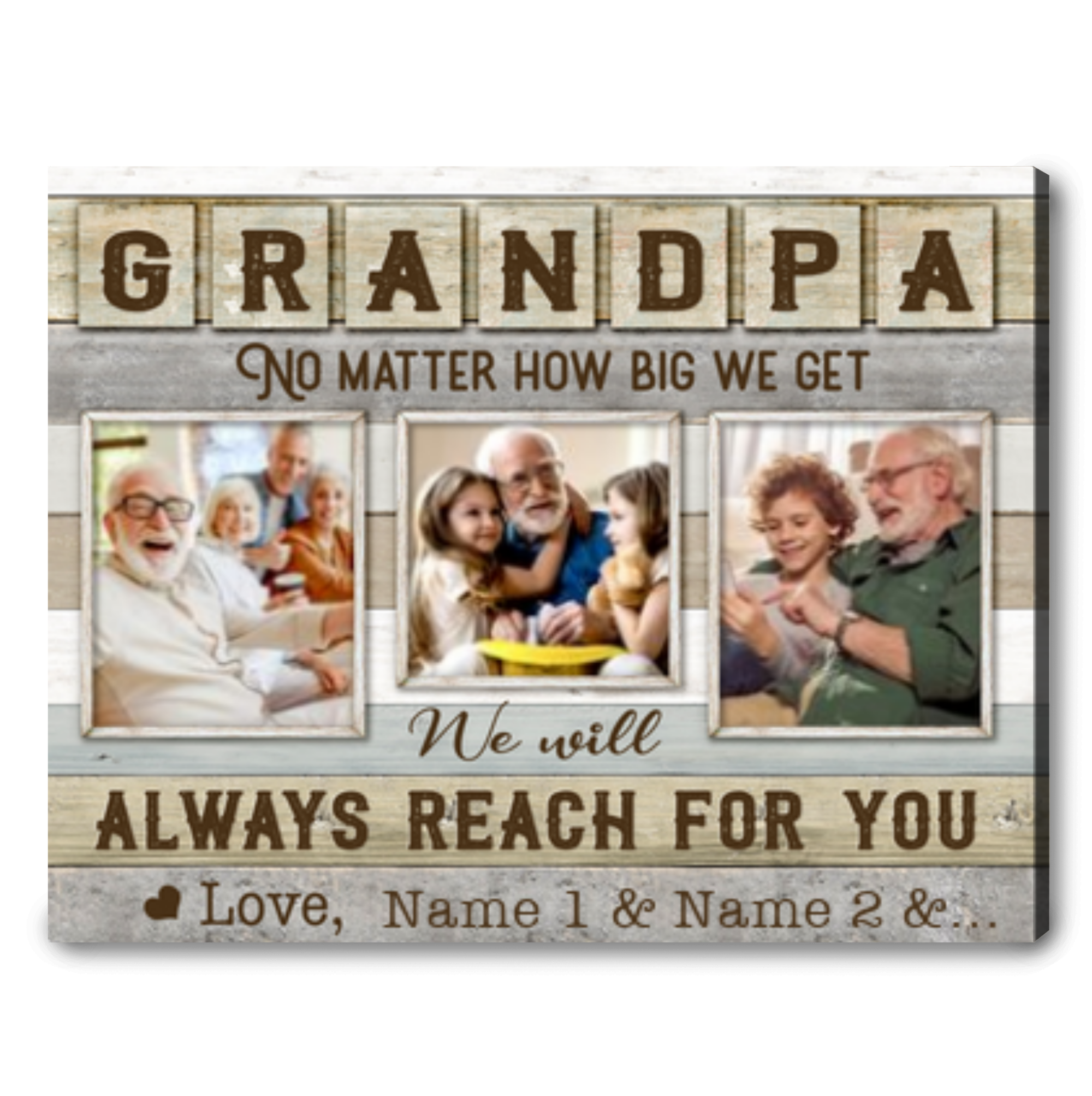gift for grandpa custom photo canvas print 01