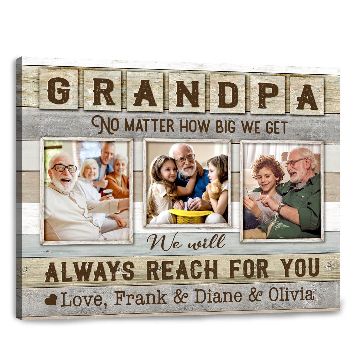 gift for grandpa custom photo canvas print 02