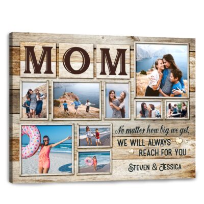 gift for mom personalized photo collage canvas print 02