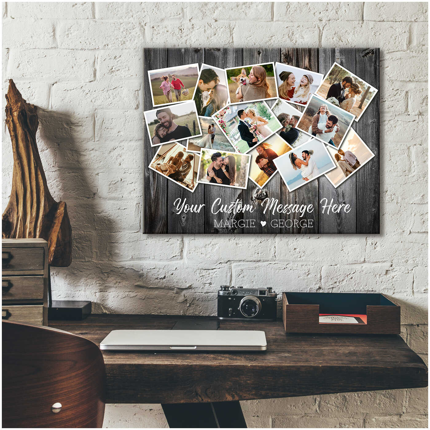 Personalised Family Photo Collage Canvas Decor Wall Art Picture Anniversary Gift 