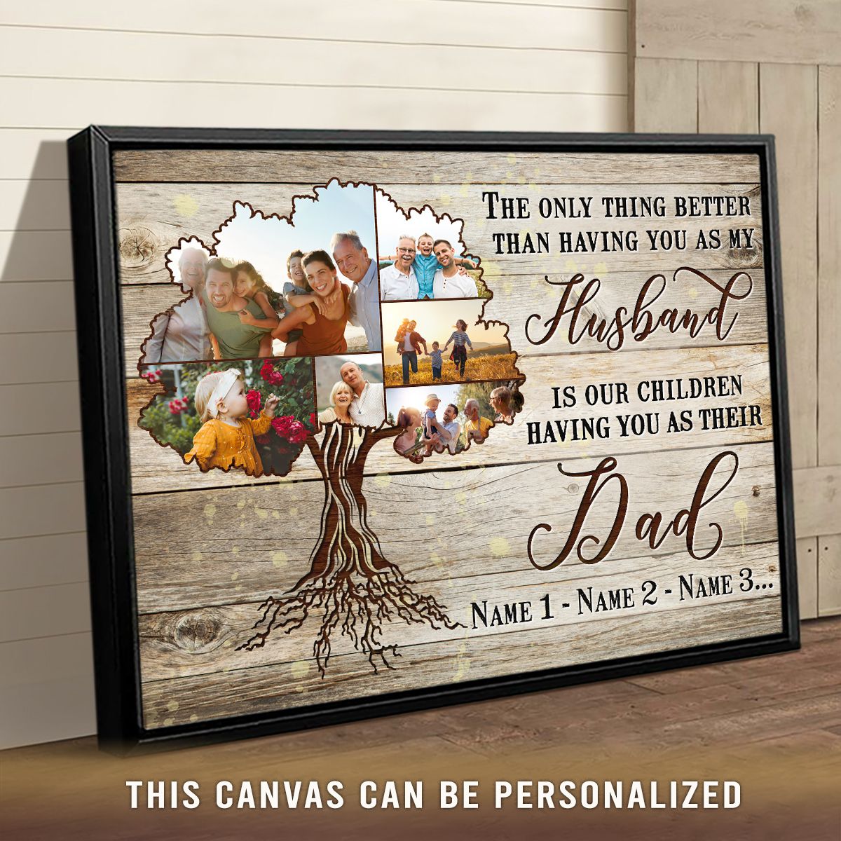 Personalized Canvas Prints, Custom Name And Photo, Gift For Dad