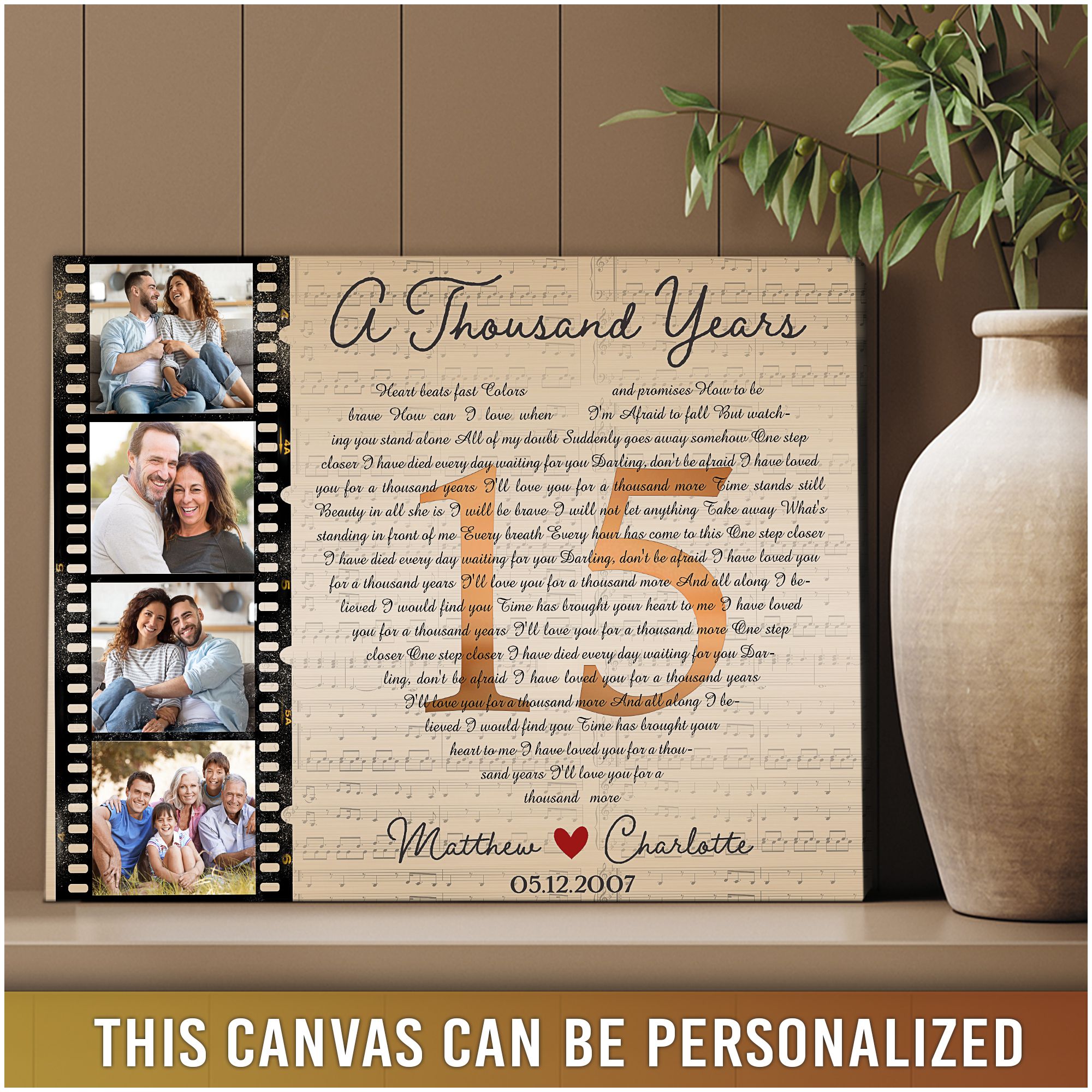 Personalized 15 Years Anniversary Photo Canvas, 15th Wedding Anniversary  Gift For Him, 15 Year Of Marriage Gift - Best Personalized Gifts For  Everyone