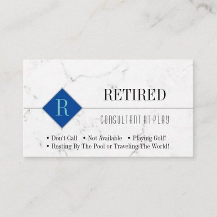 Funny business cards: lovely present for retired dad