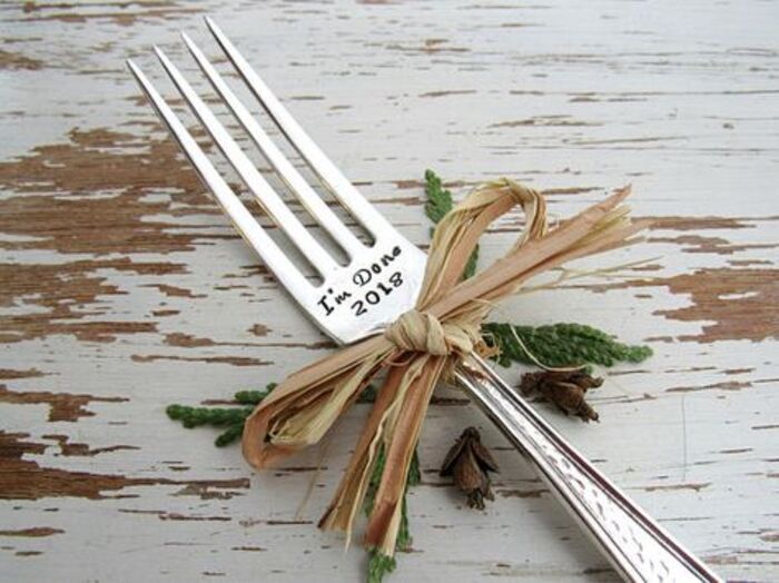 Stamped Fork: Lovely Present For Retired Dad