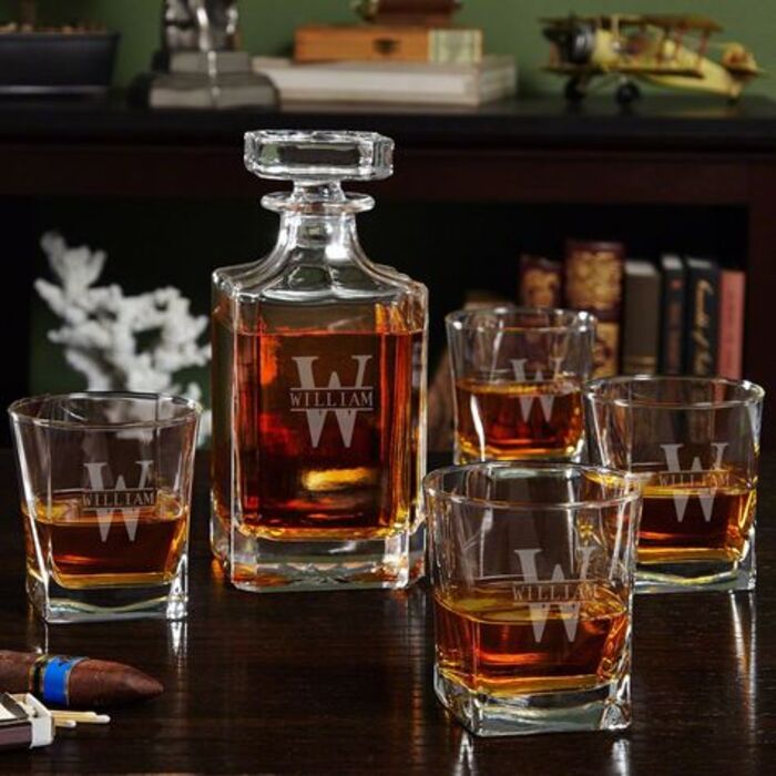 Whiskey decanter set: unique retirement gift for father