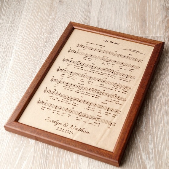 Music sheet for anniversary gift traditions 