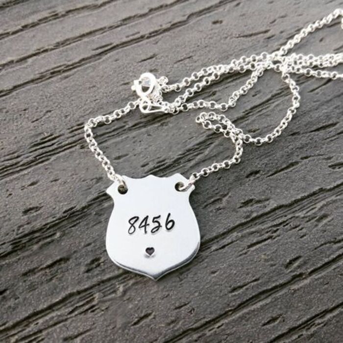 Police badge pendant necklace: cool gift for retired police officer