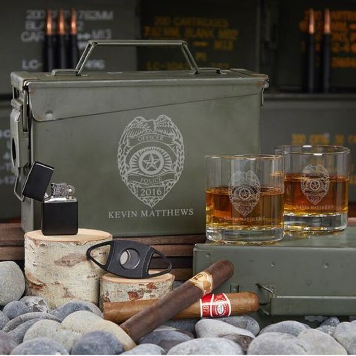 Custom ammo can set: adorable law enforcement retirement gifts